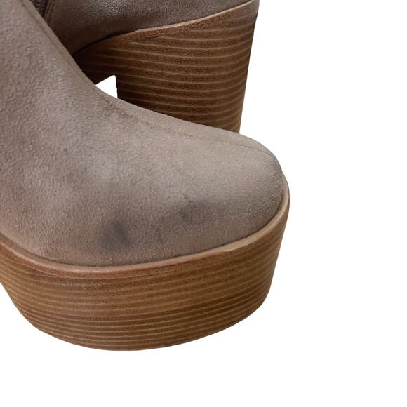 Jeffrey Campbell Mexique-3 Taupe Suede Platform Block Heel Bootie Size 8.5 - Picture 8 of 12